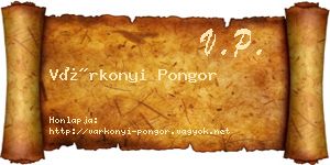 Várkonyi Pongor névjegykártya